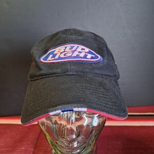 VINTAGE Budlight Hat Strap Back Embroidered Y2K Rodeo Logo Velcro